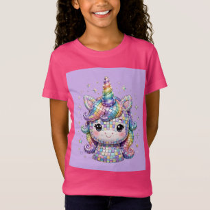 Camiseta Unicórnio - fundo lavanda