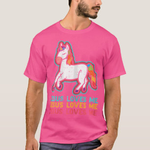 Camiseta Unicórnio Jesus Me Ama Mulher Católica Deus Cristã