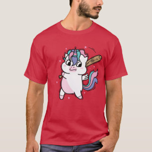Camiseta Unicórnio jogando Beisebol Criatura Mítica Esporte
