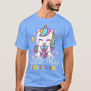 Camiseta Unicórnio Kawaii Boba Tea Little Miss First
