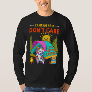 Camiseta Unicórnio Legal com Dabbing Acampando Cabelo Sem C