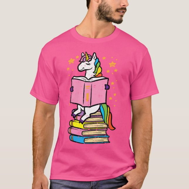 Camiseta Unicórnio Lendo Lendo Lendo Literatura Americana R (Frente)