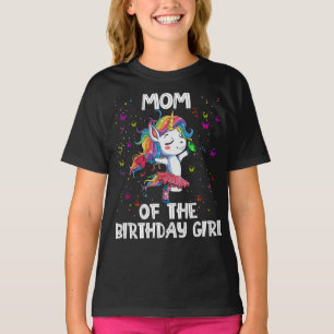 Camiseta Unicórnio Mãe Da Rapariga De Aniversário