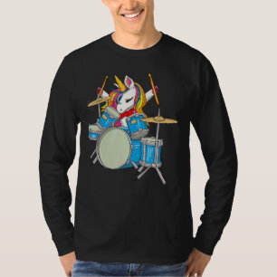 Camiseta Unicórnio Mágico Enroscando Como Um Drummer Engraç