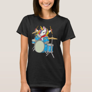 Camiseta Unicórnio Mágico Enroscando Como Um Drummer Engraç
