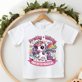Camiseta Unicórnio Mágico Infantil Bonito Engraçado Rosa Ar