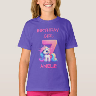 Camiseta Unicórnio Menina de 6 Anos de Aniversário
