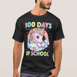 Camiseta Unicórnio Meninas Professor 100 Dias de Escola 100