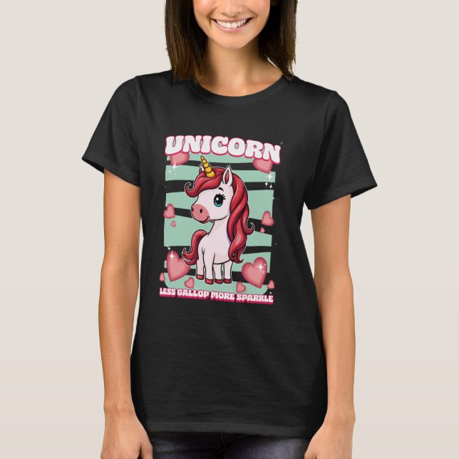 Camiseta Unicórnio Menos Galope Mais Esmagador Unicórnio (Frente)