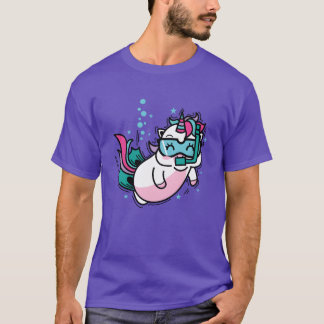 Camiseta Unicórnio Mergulho Criatura Mítica Esporte menina 
