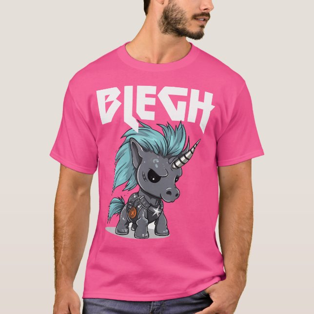 Camiseta Unicórnio Metalcore de Metal Pesado Blegh (Frente)