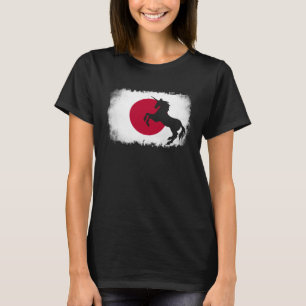 Camiseta Unicórnio mítico vintage Japão bandeira japonesa c