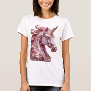 Camiseta UNICÓRNIO Moderno em Prata Esbelto