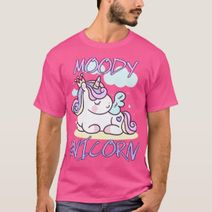 Camiseta unicórnio Moody Cute pequeno unicórnio descansando