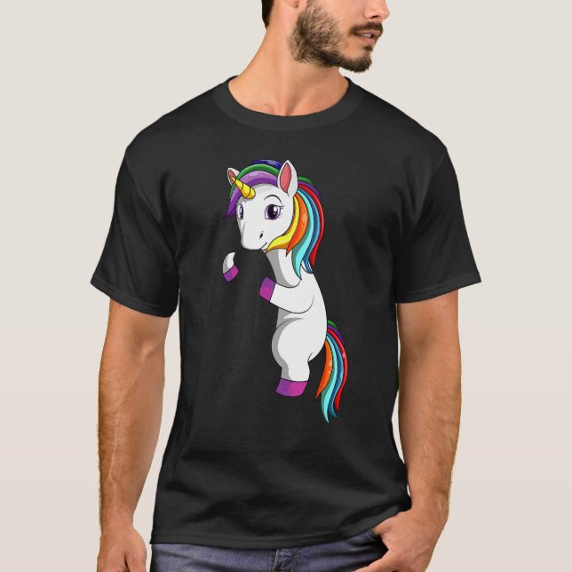 Camiseta Unicórnio Mulheres Crianças Jovens Jovens (Frente)