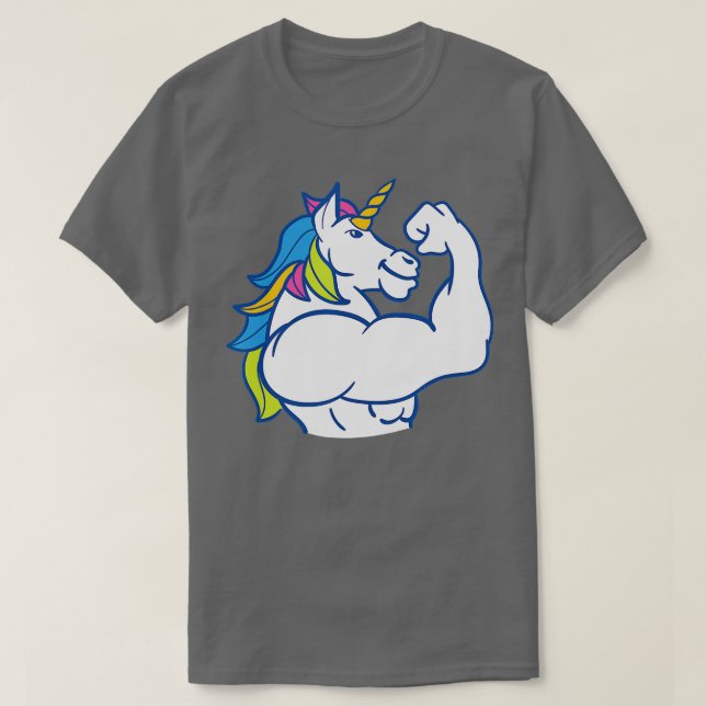 Camiseta Unicórnio Muscular - Malhação Mágica Engraçada Bod (Frente do Design)
