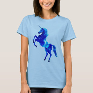 Camiseta Unicórnio na Imagem Estrela de Pleiades Azul Profu