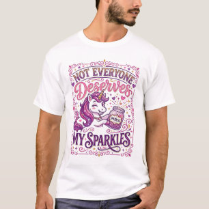Camiseta Unicórnio Nem Todos Merecem Meus Brilhos Elegantes