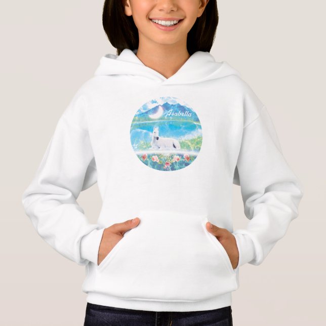 Camiseta Unicórnio num mundo de sonho de paraíso personaliz (Frente)