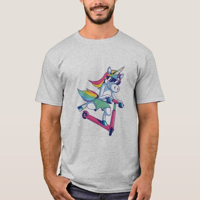 Camiseta Unicórnio num Patinete (Frente)