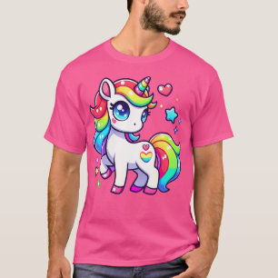 Camiseta Unicórnio Para Meninas Unicórnio Mágico Fofo