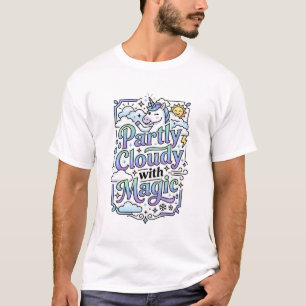 Camiseta Unicórnio Parcialmente Nublado com Vetor Comercial