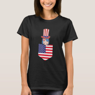 Camiseta Unicórnio Patriótico dos Estados Unidos Bandeira U