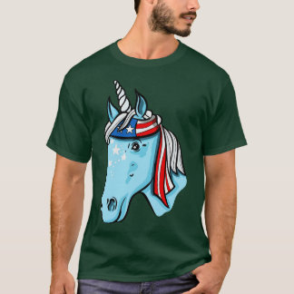 Camiseta Unicórnio Patriótico EUA