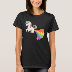 Camiseta unicórnio peidando arco-íris unicórnio fofo
