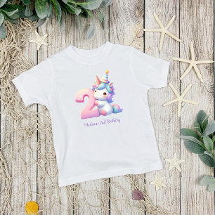 Camiseta Unicórnio Personalizado Aniversário de 2 anos Meni