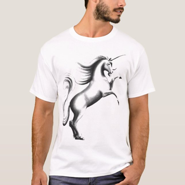 Camiseta Unicórnio Preto e Branco (Frente)