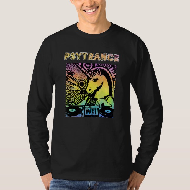 Camiseta Unicórnio Psychedílico Goa Om Psy Trance Darkpsy R (Frente)
