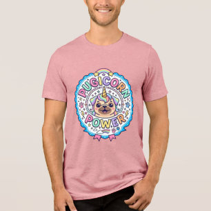 Camiseta Unicórnio Pugicorn Poder Divertido Presente Fofo D