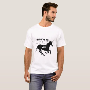 Camiseta Unicórnio que bonito mágico eu acredito em mim,