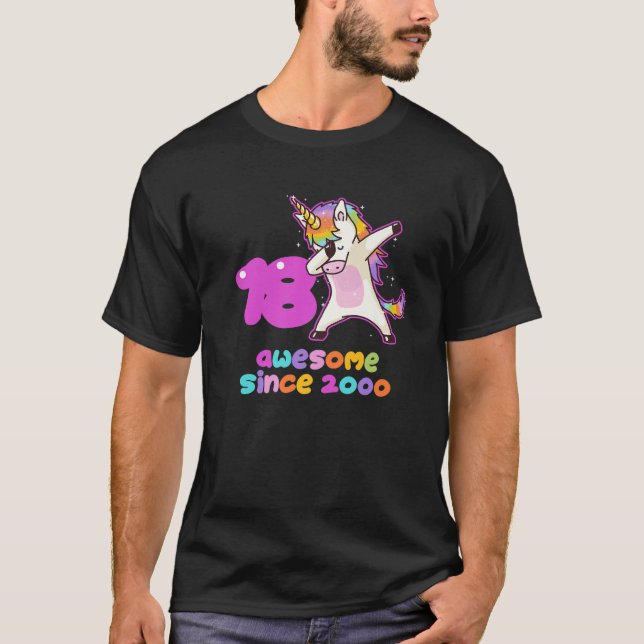 Camiseta Unicórnio que Faz Dabing Incrível Desde 2000 Anive (Frente)