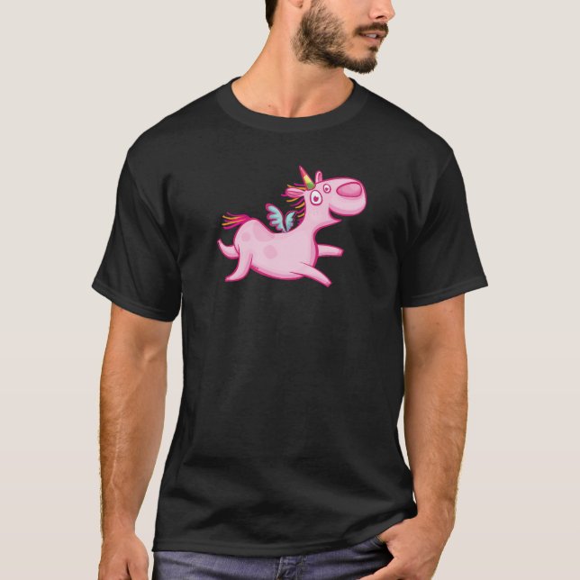 Camiseta Unicórnio Rosa Artístico (Frente)