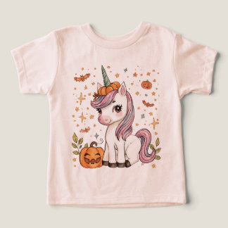 Camiseta Unicórnio Rosa Feliz Festa de Halloween na Escola