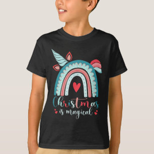 Camiseta Unicórnio Rosto Fofo O Natal É Mágico