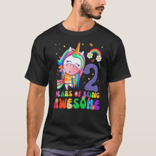 Camiseta Unicórnio segundo aniversário 2 Anos Meninas Princ