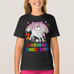 Camiseta Unicórnio segundo aniversário de 2 anos