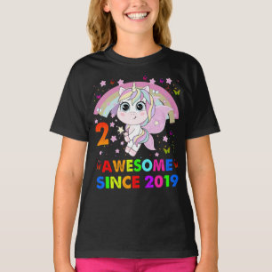 Camiseta Unicórnio segundo aniversário de 2 anos