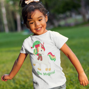 Camiseta Unicórnio Ser Mágico, Bonito, Garota de Natal