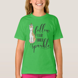 Camiseta Unicórnio Siga Seu Favor Do Partido Inner Sparkle