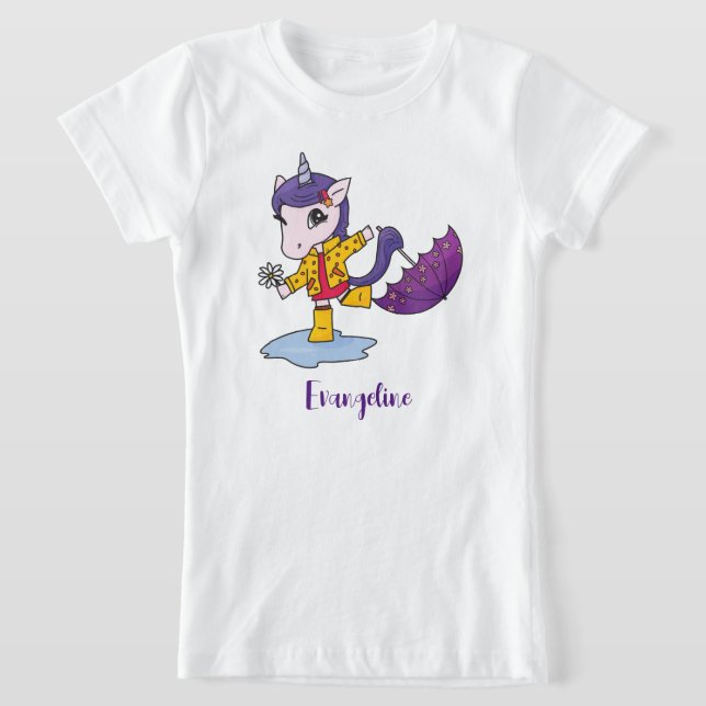 Camiseta Unicórnio Simples, Frio-Rosa e Bonito (Postura )