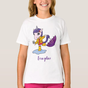 Camiseta Unicórnio Simples, Frio-Rosa e Bonito