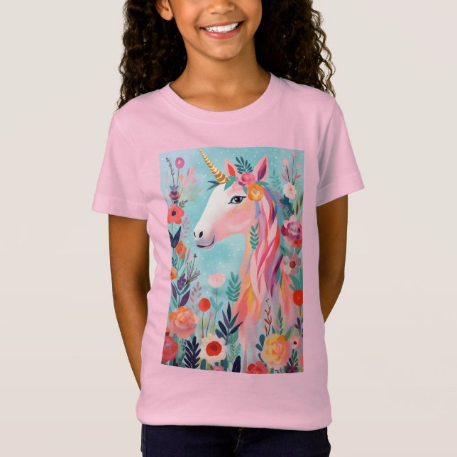 Camiseta Unicórnio Sonho Arco-íris Pastel (Frente)