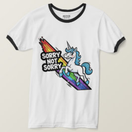 Camiseta Unicórnio Sorry not Sorry Ringer