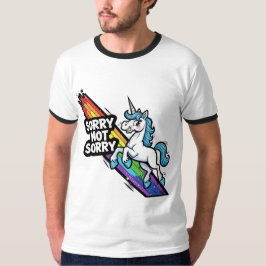 Camiseta Unicórnio Sorry not Sorry Ringer