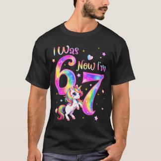 Camiseta Unicórnio tinha 6 7 seis sete 7º aniversário menin