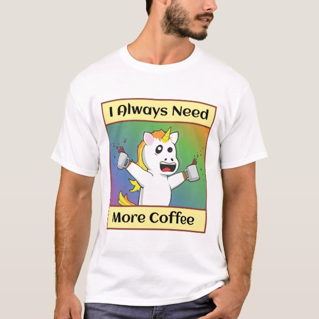 Camiseta Unicórnio Viciado em Café (Frente)